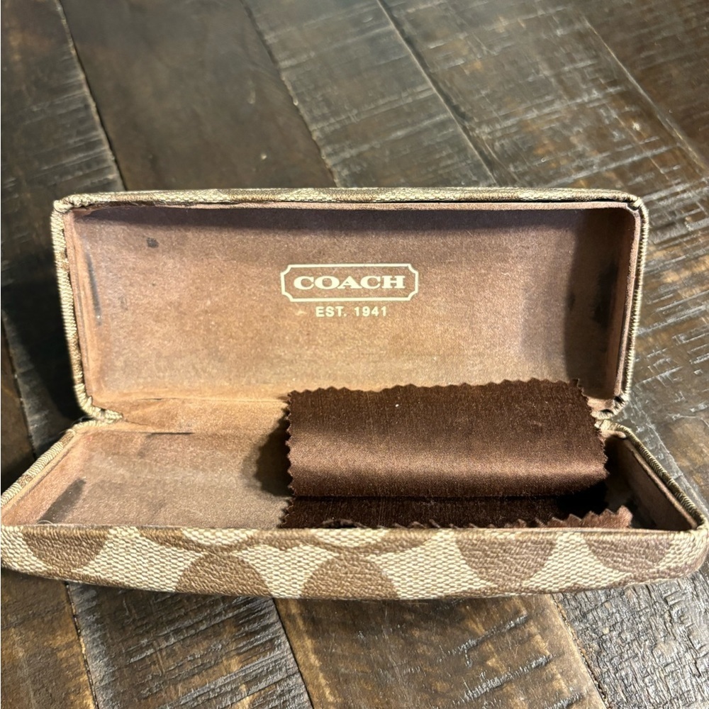 Coach Tan and Brown Patterned Eye Glass Case - Picture 2 of 5
